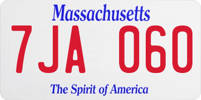 MA license plate 7JA060