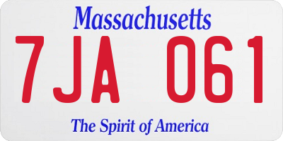MA license plate 7JA061