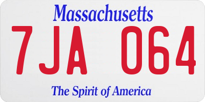 MA license plate 7JA064