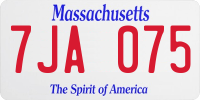 MA license plate 7JA075