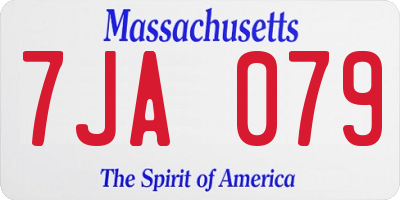MA license plate 7JA079
