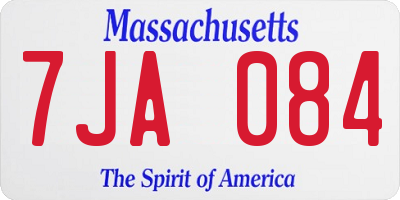 MA license plate 7JA084