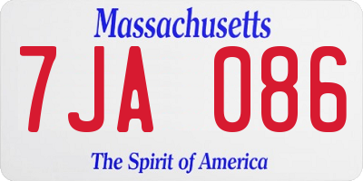 MA license plate 7JA086