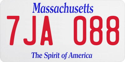 MA license plate 7JA088