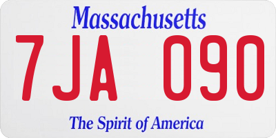 MA license plate 7JA090