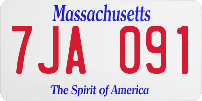 MA license plate 7JA091