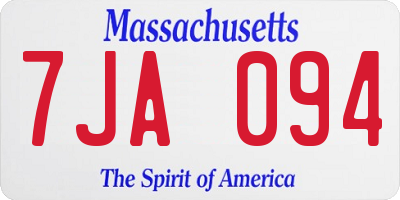 MA license plate 7JA094