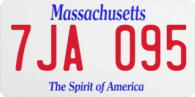 MA license plate 7JA095
