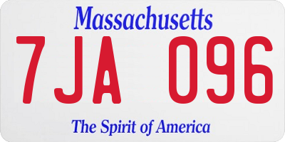 MA license plate 7JA096