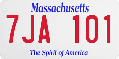 MA license plate 7JA101