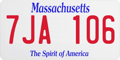 MA license plate 7JA106