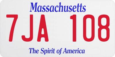 MA license plate 7JA108