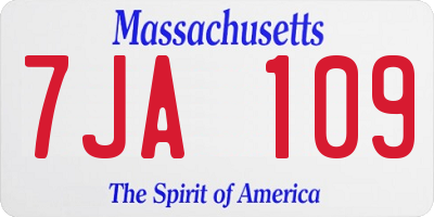 MA license plate 7JA109
