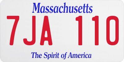 MA license plate 7JA110