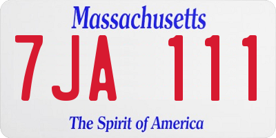 MA license plate 7JA111