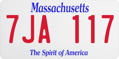 MA license plate 7JA117