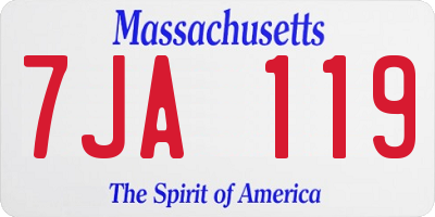 MA license plate 7JA119