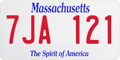 MA license plate 7JA121