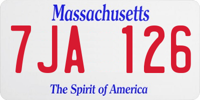 MA license plate 7JA126