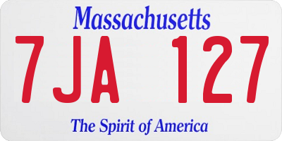 MA license plate 7JA127