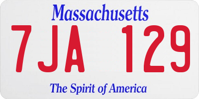 MA license plate 7JA129