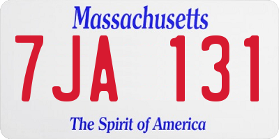 MA license plate 7JA131