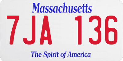 MA license plate 7JA136