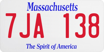 MA license plate 7JA138