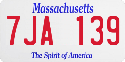 MA license plate 7JA139