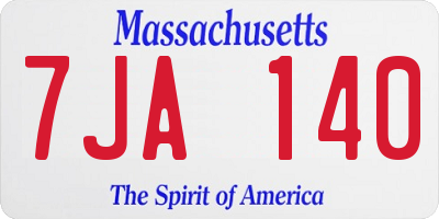 MA license plate 7JA140