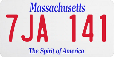 MA license plate 7JA141