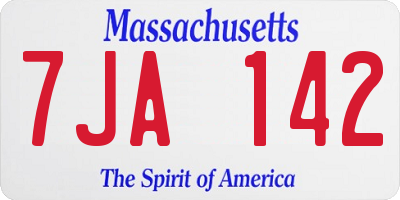 MA license plate 7JA142