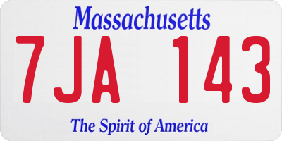 MA license plate 7JA143