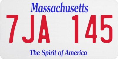 MA license plate 7JA145
