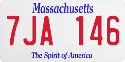 MA license plate 7JA146