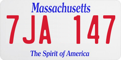 MA license plate 7JA147