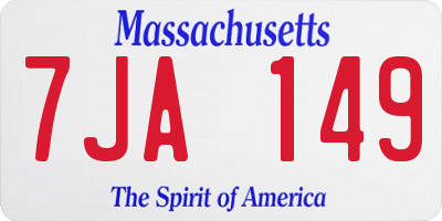 MA license plate 7JA149
