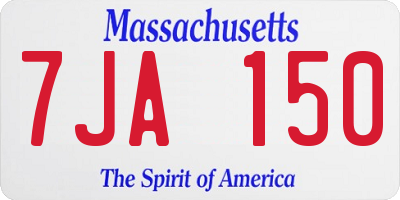 MA license plate 7JA150