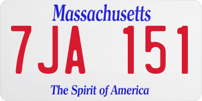 MA license plate 7JA151
