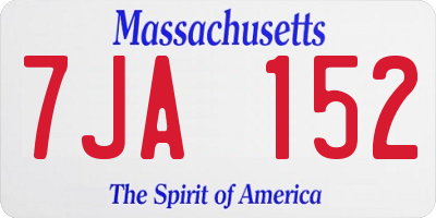 MA license plate 7JA152