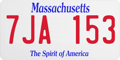 MA license plate 7JA153