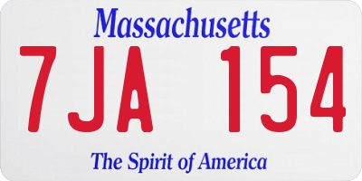 MA license plate 7JA154
