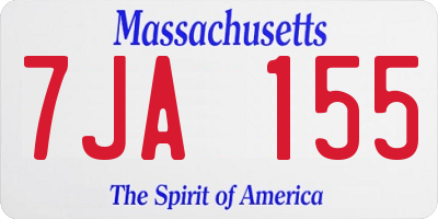MA license plate 7JA155