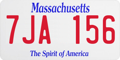MA license plate 7JA156