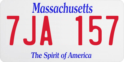 MA license plate 7JA157