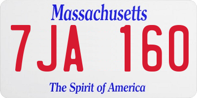MA license plate 7JA160