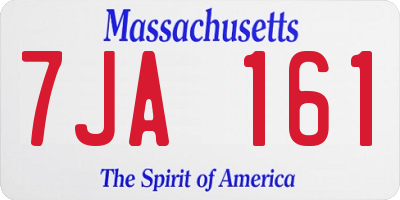 MA license plate 7JA161