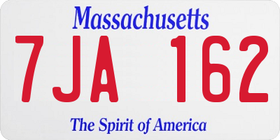 MA license plate 7JA162