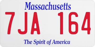 MA license plate 7JA164
