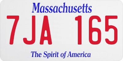 MA license plate 7JA165